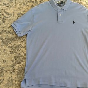 POLO RALPH LAUREN MENS SHIRT SHORT SLEEVES LIGHT BLUE LARGE L